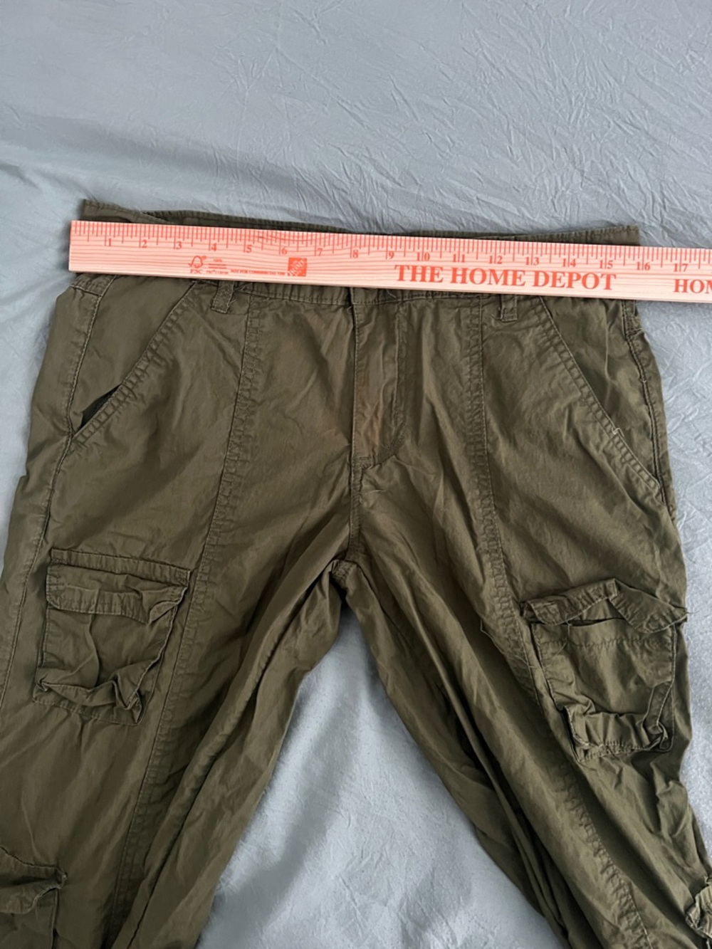 Rue21 Olive Green Cargo Pants M Y2K Style Utility Wide Leg - Picture 6 of 9